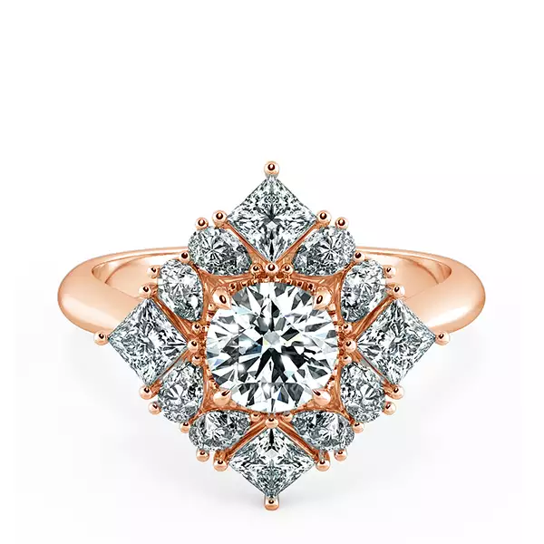 Nhẫn Kim Cương Princess Diamond Halo NKC2508 1